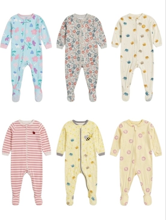 Carter's Other - Carters Pekkle Tuffy Baby Pajamas Bundle 12 Months Footed Sleepers 6 Pc Flawed